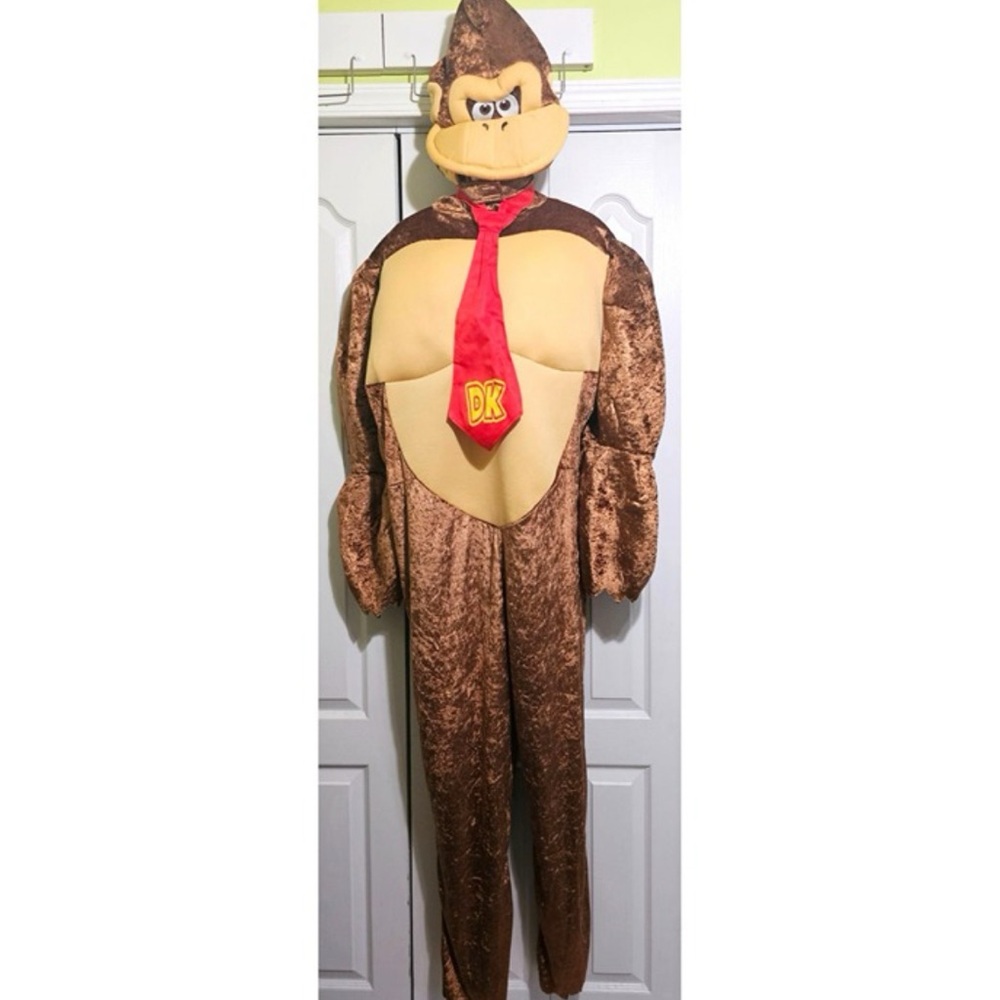 Adult Donkey Kong Costume Super Mario Nintendo Men's Halloween Disguise XXL